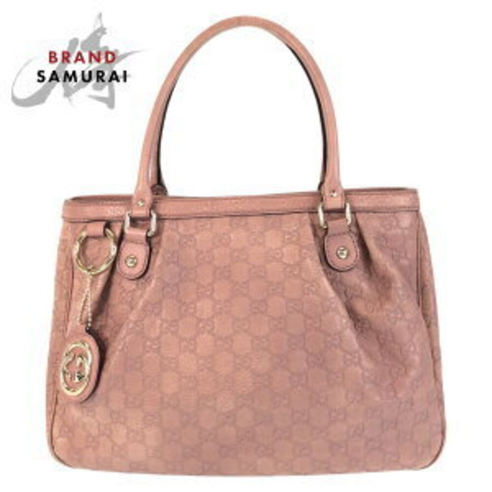GUCCI Guccissima Sukey pink Beige Tan leather tote bag shoulder